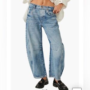 Free People size 30 barrel jeans.
